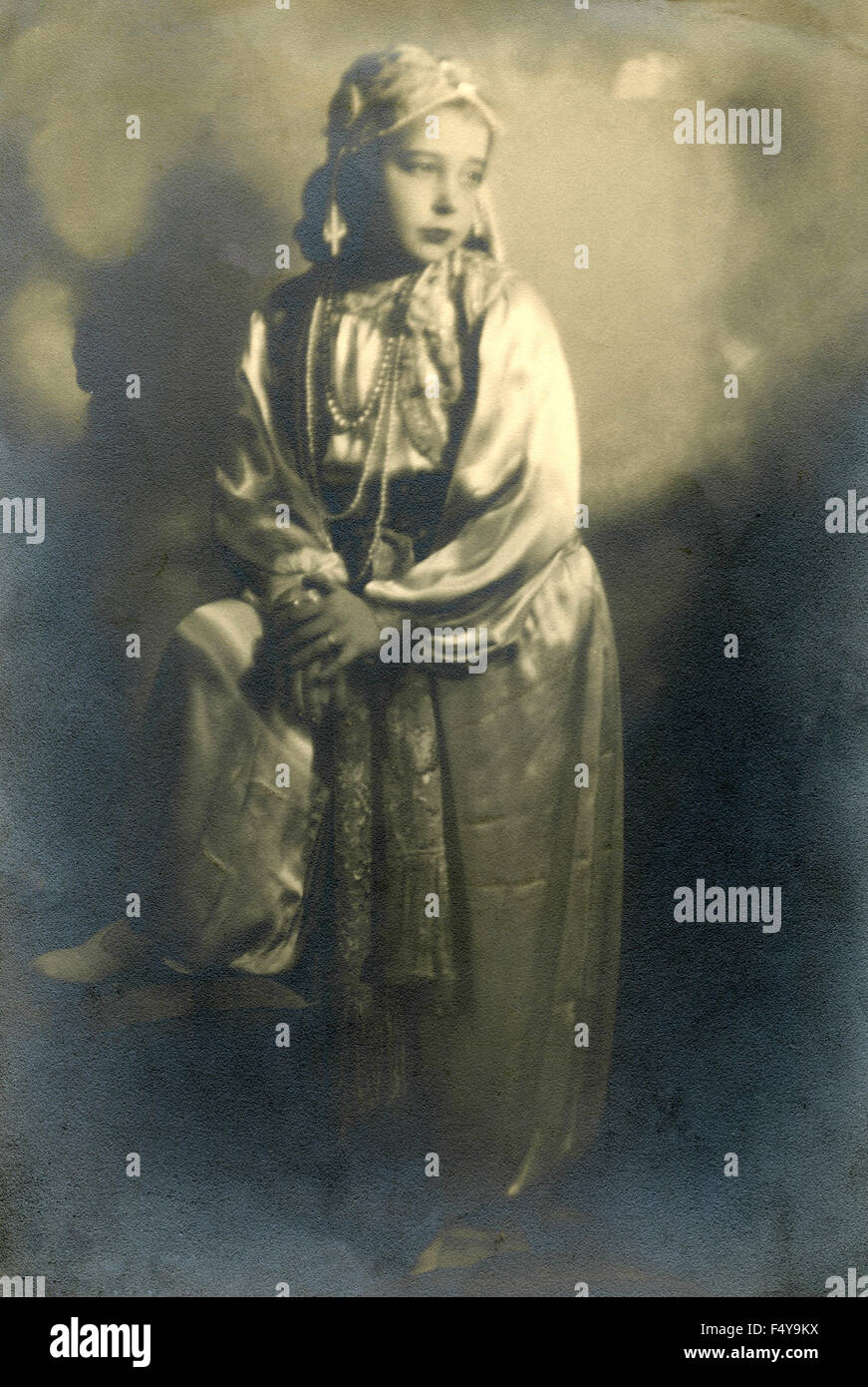 Girl with nineteenth-century dress, Italy Stock Photo