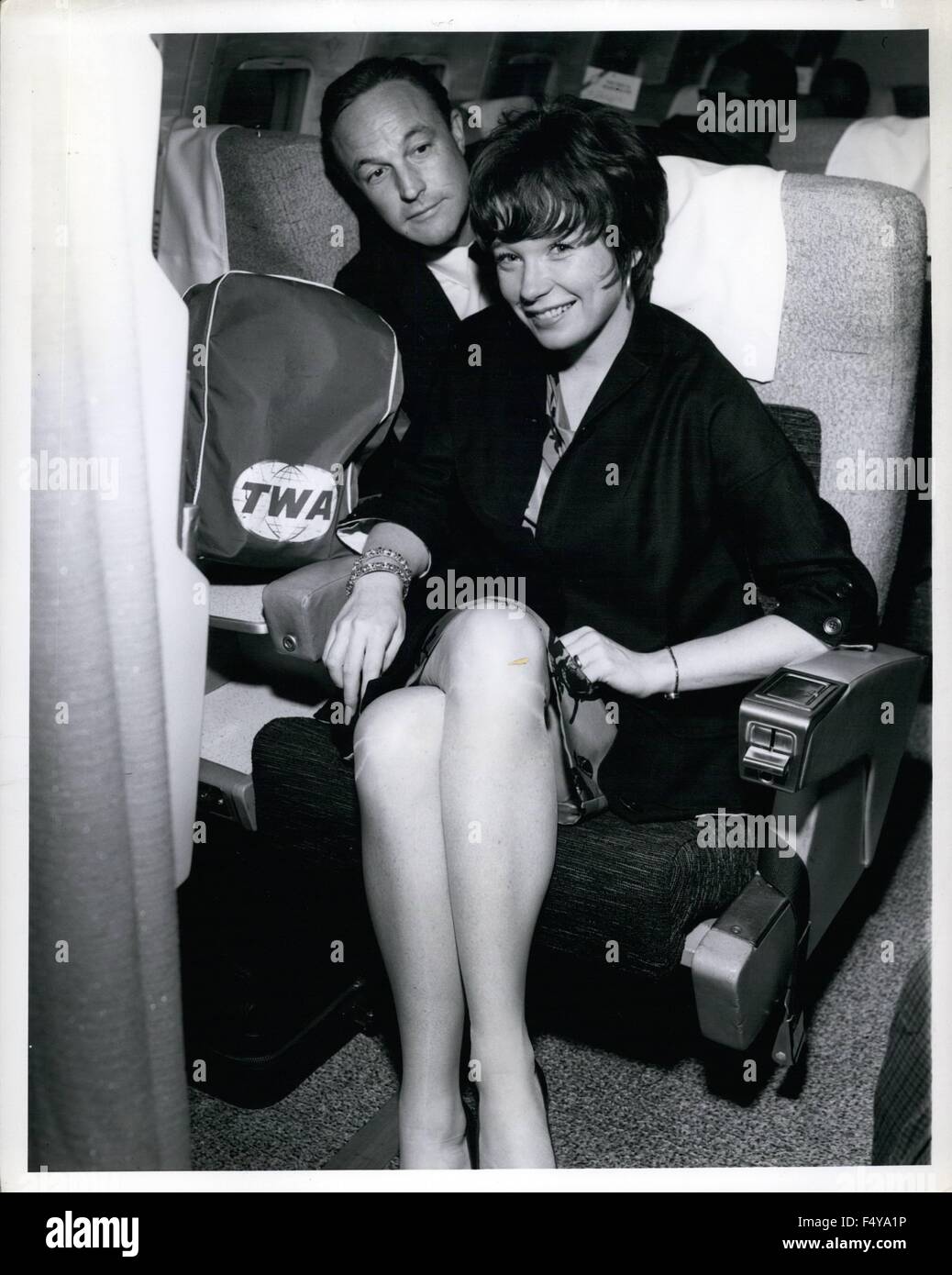 1968 - Actress Shirley Melsine and actor gene Kelly are shown aboard ...