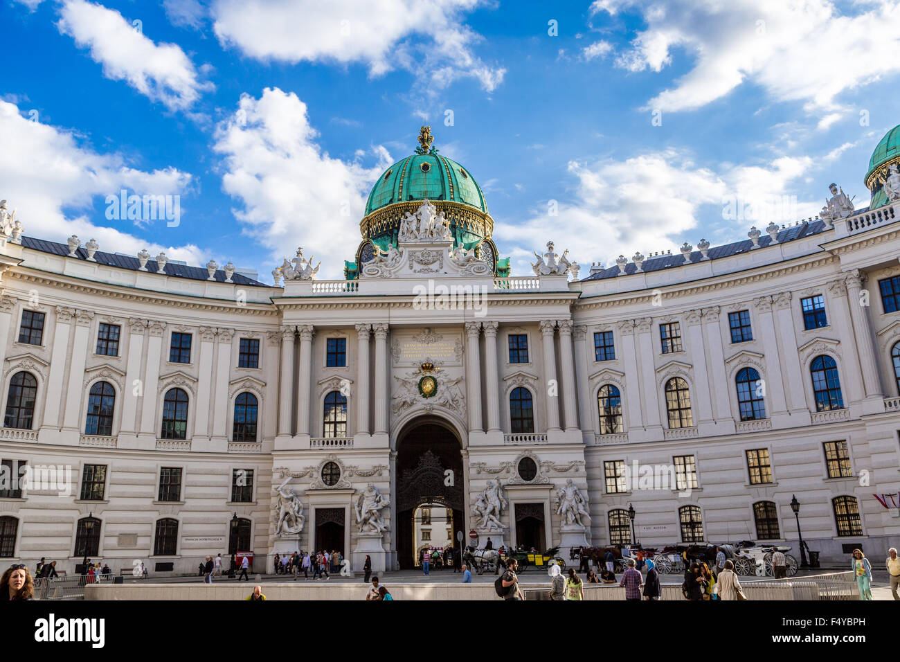 VIENNA, AUSTRIA - 14 MARCH, 2013: Famous Hofburg Palace in Vienna on 14 March 2013. It was the Habsburgs' principal winter resid Stock Photo