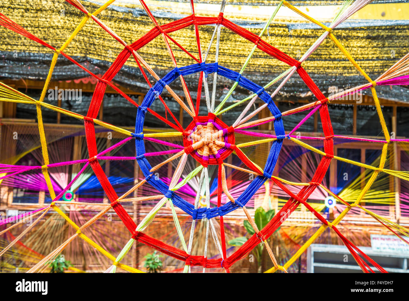 Thread colors to be made into a spider's web Stock Photo - Alamy