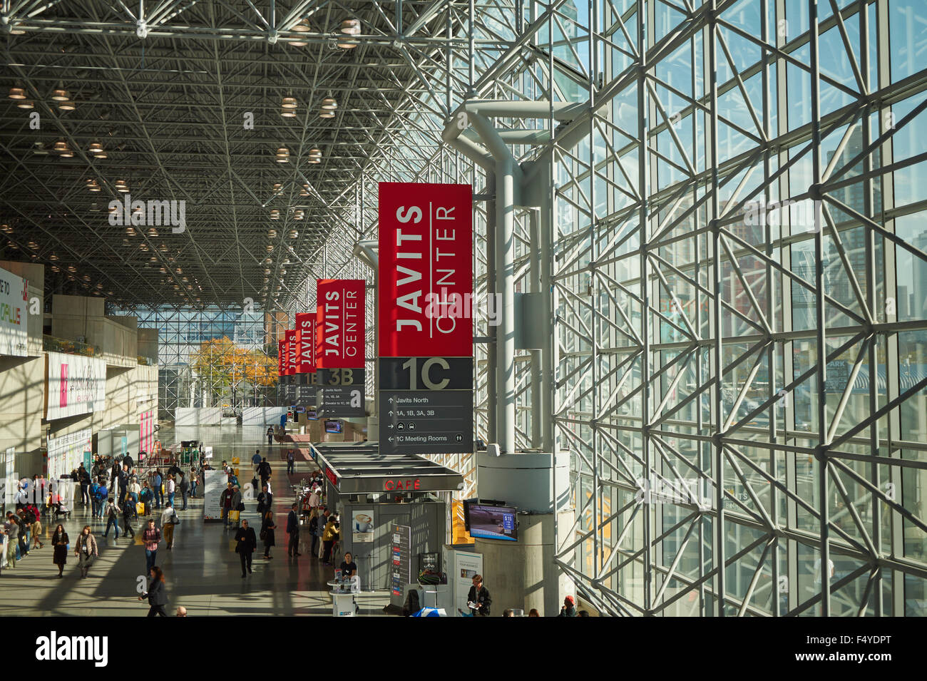 Main Lobby, TheJacob J. Javits Convention Center, Manhattan, New York City, USA Stock Photo