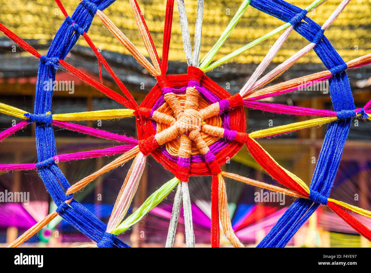 Thread colors to be made into a spider's web Stock Photo - Alamy