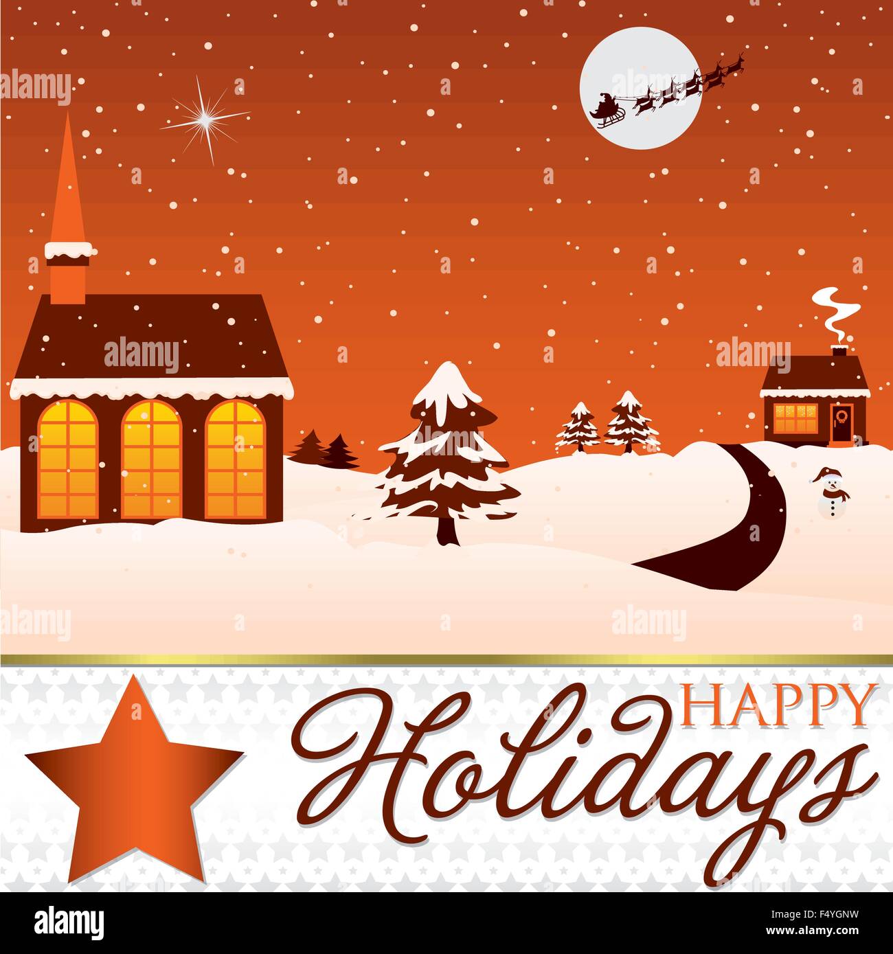 Winter Christmas scene card in vector format Stock Vector Image & Art ...