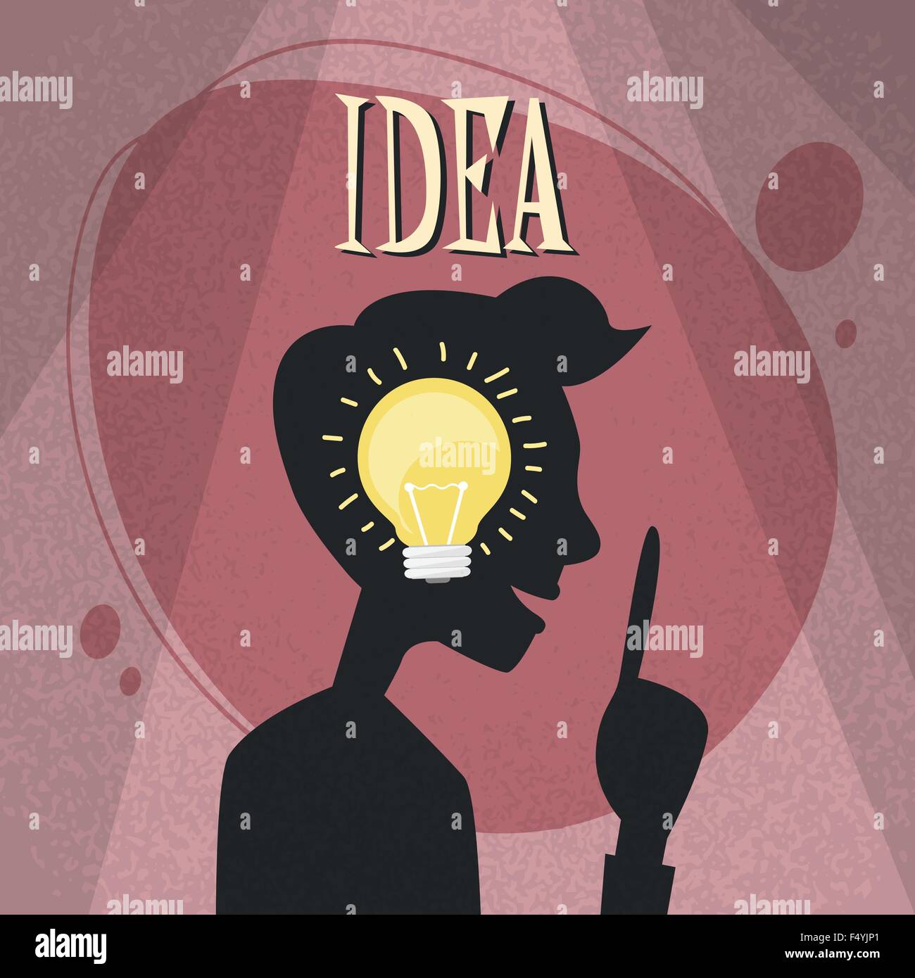 Man Side Head Silhouette Idea LIght Bulb Inside Black Stock Vector ...