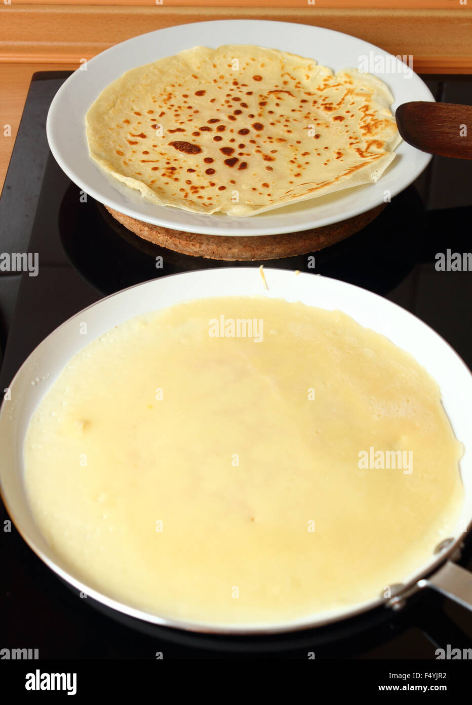 Making Pancake, Crepes Stock Photo Alamy