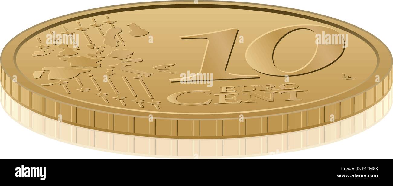 Euro coin on white background. Vector illustration Stock Vector Image ...