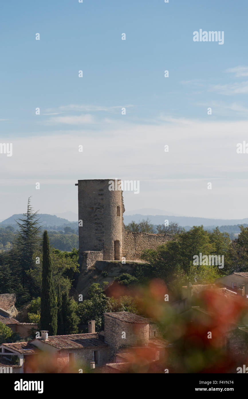View over Cucuron, Provence, France Stock Photo