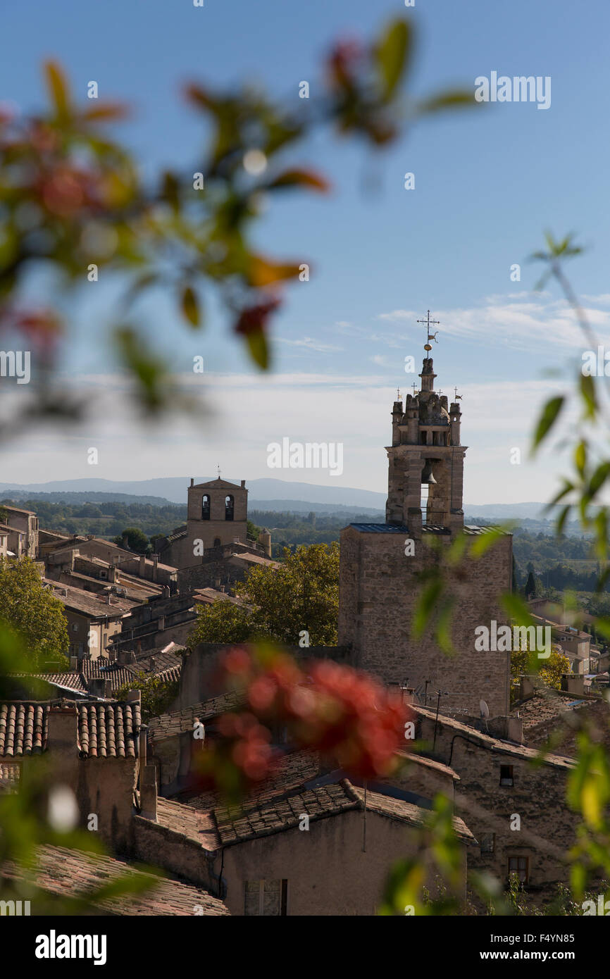 View over Cucuron, Provence, France Stock Photo