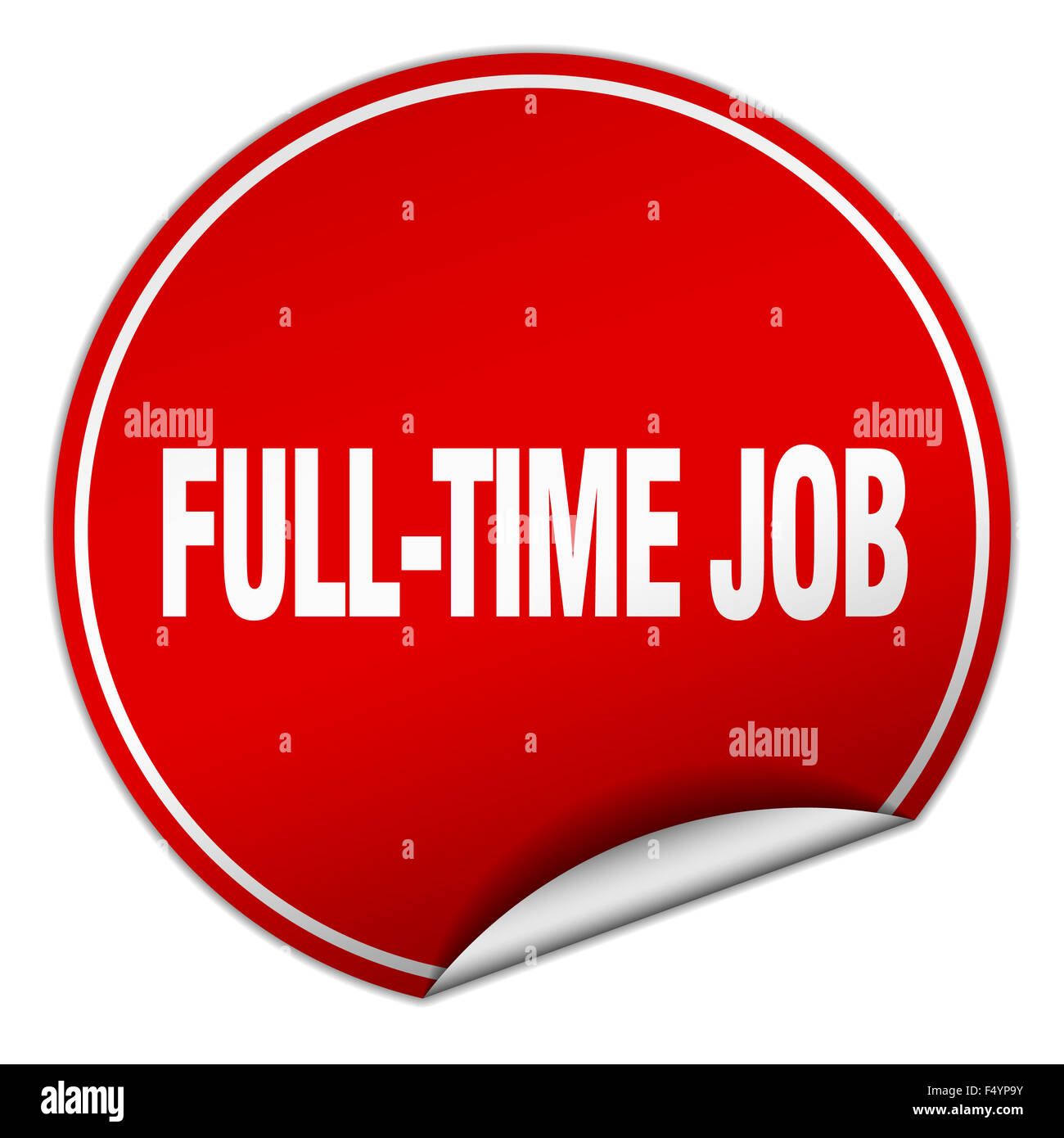full-time job round red sticker isolated on white Stock Photo - Alamy