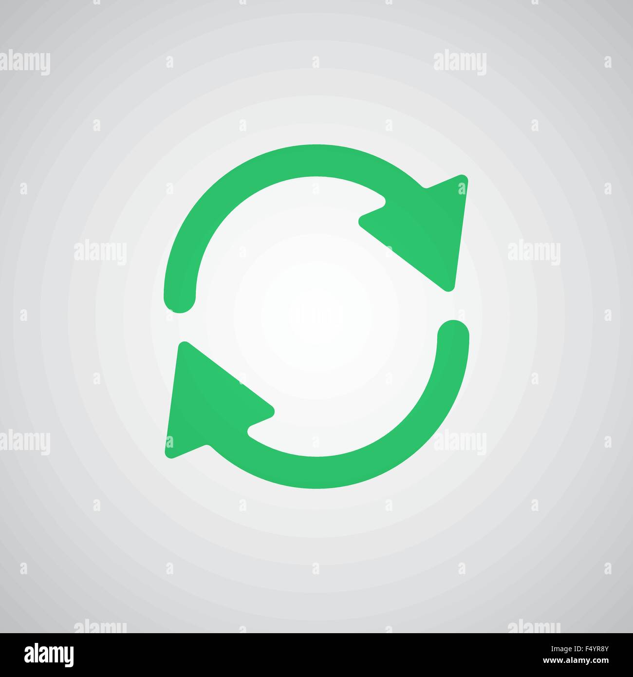 Flat green Refresh icon Stock Vector