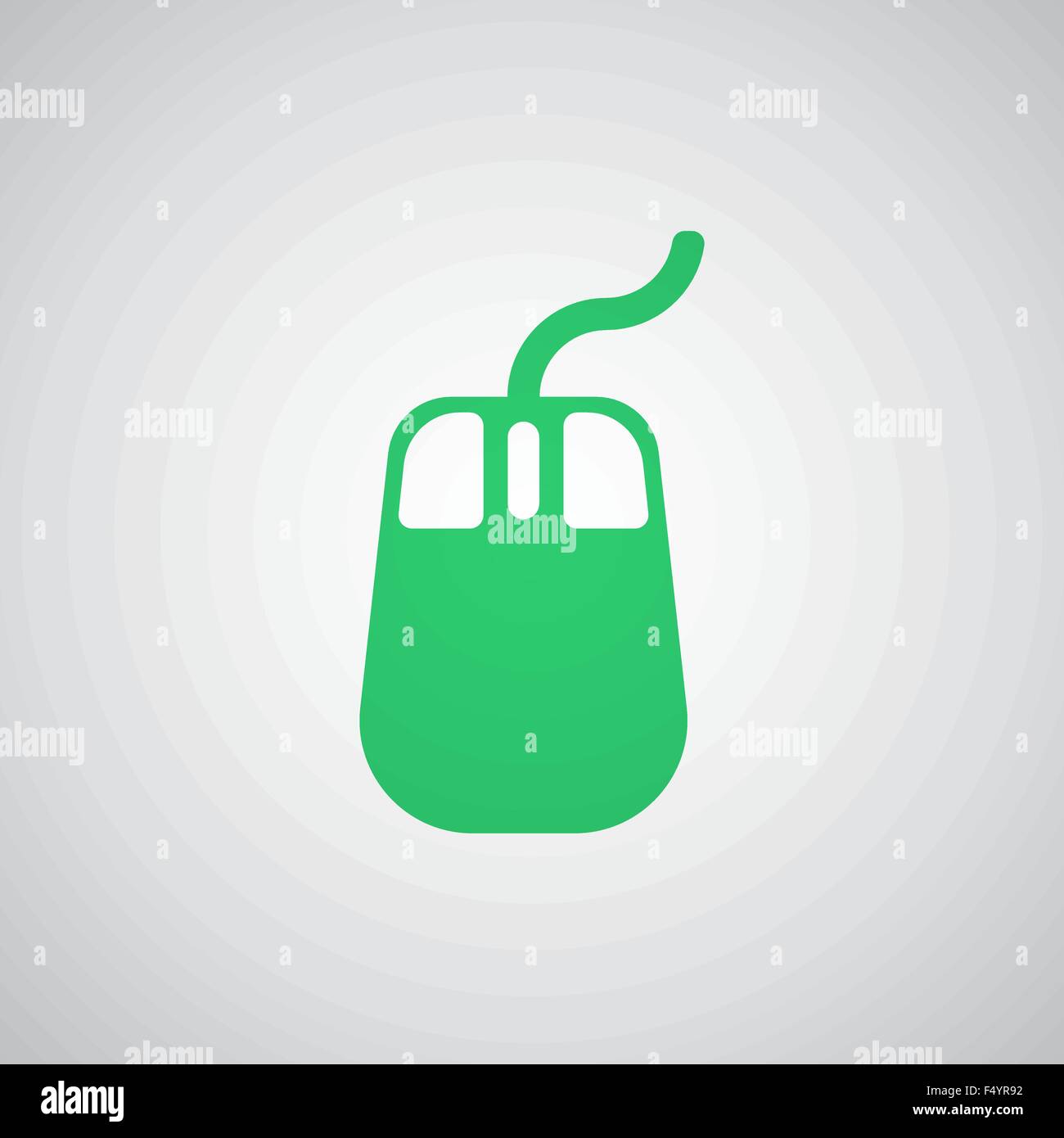 Flat green Mouse icon Stock Vector