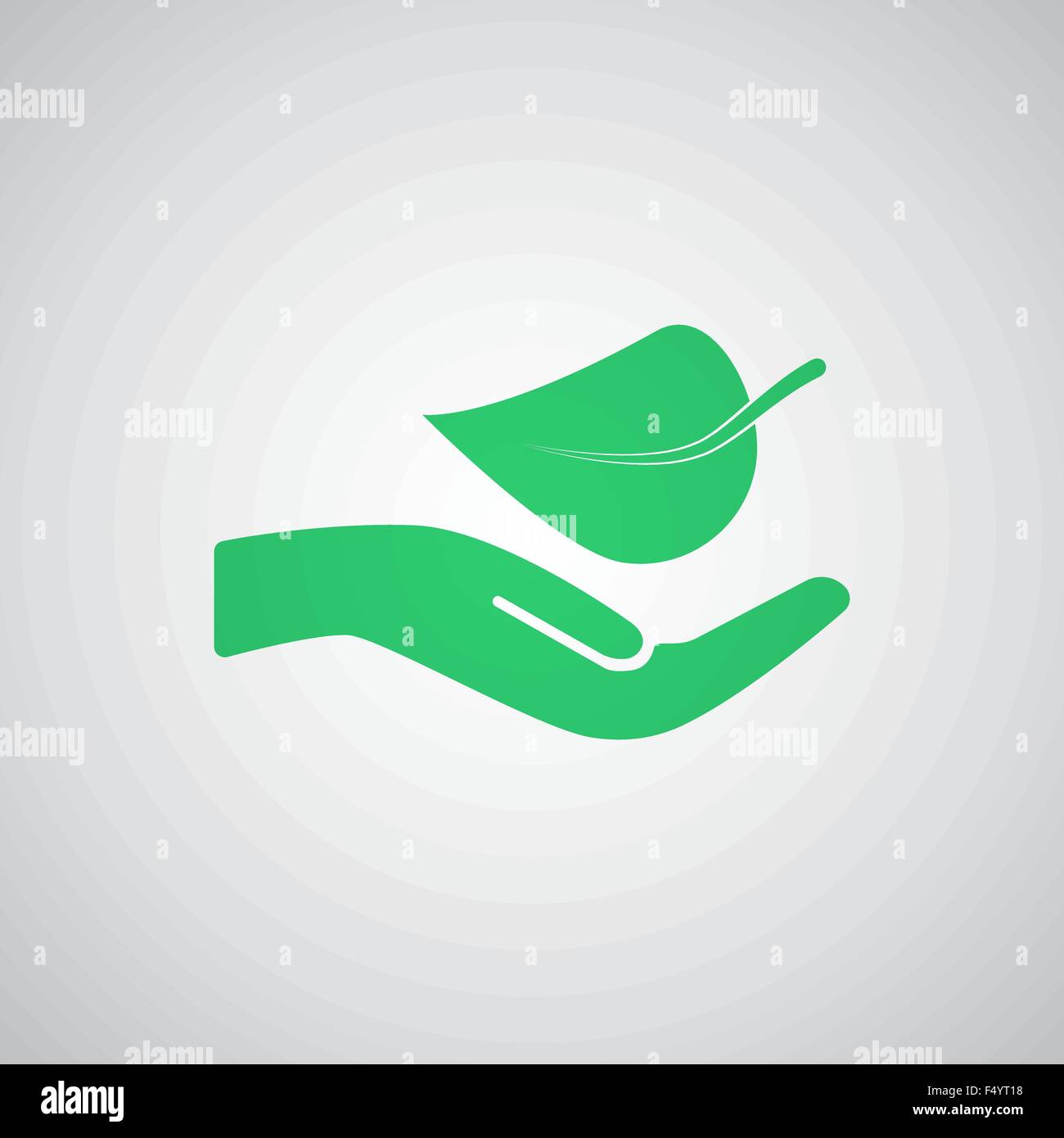 Flat green Leaf In Hand icon Stock Vector Image & Art - Alamy