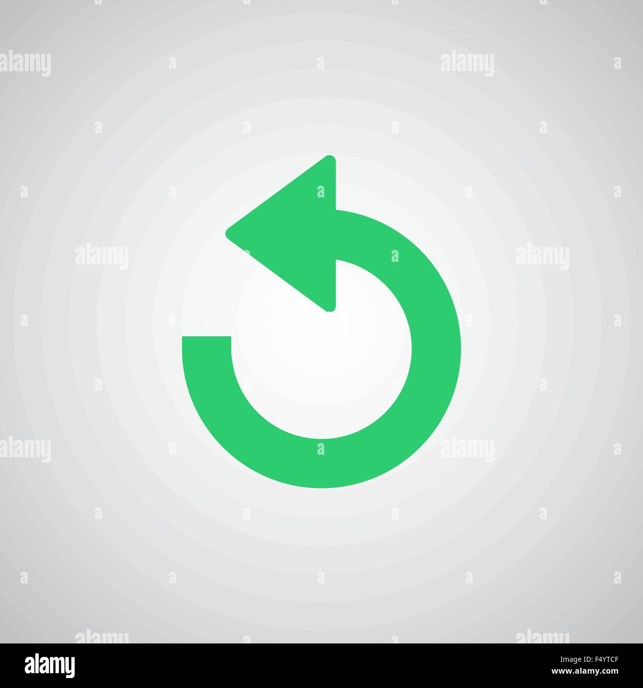 Flat green Undo icon Stock Vector