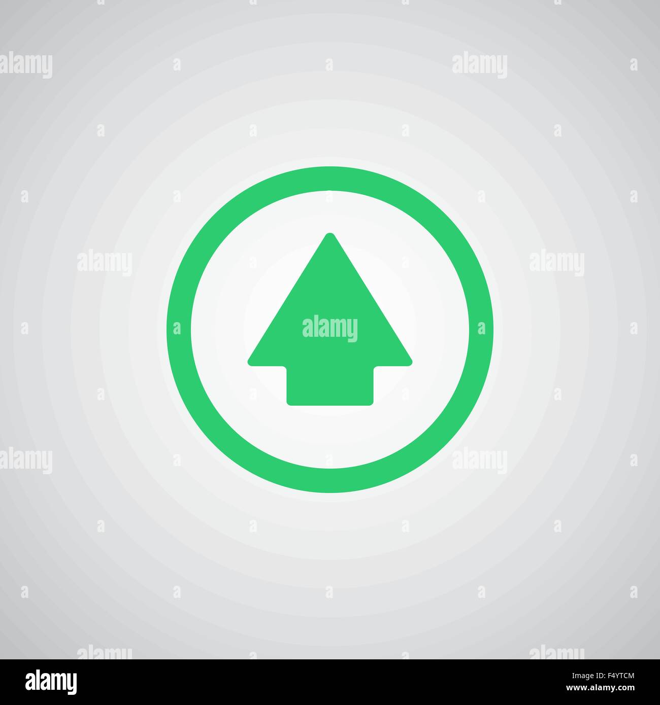 Flat green Arrow Up icon Stock Vector