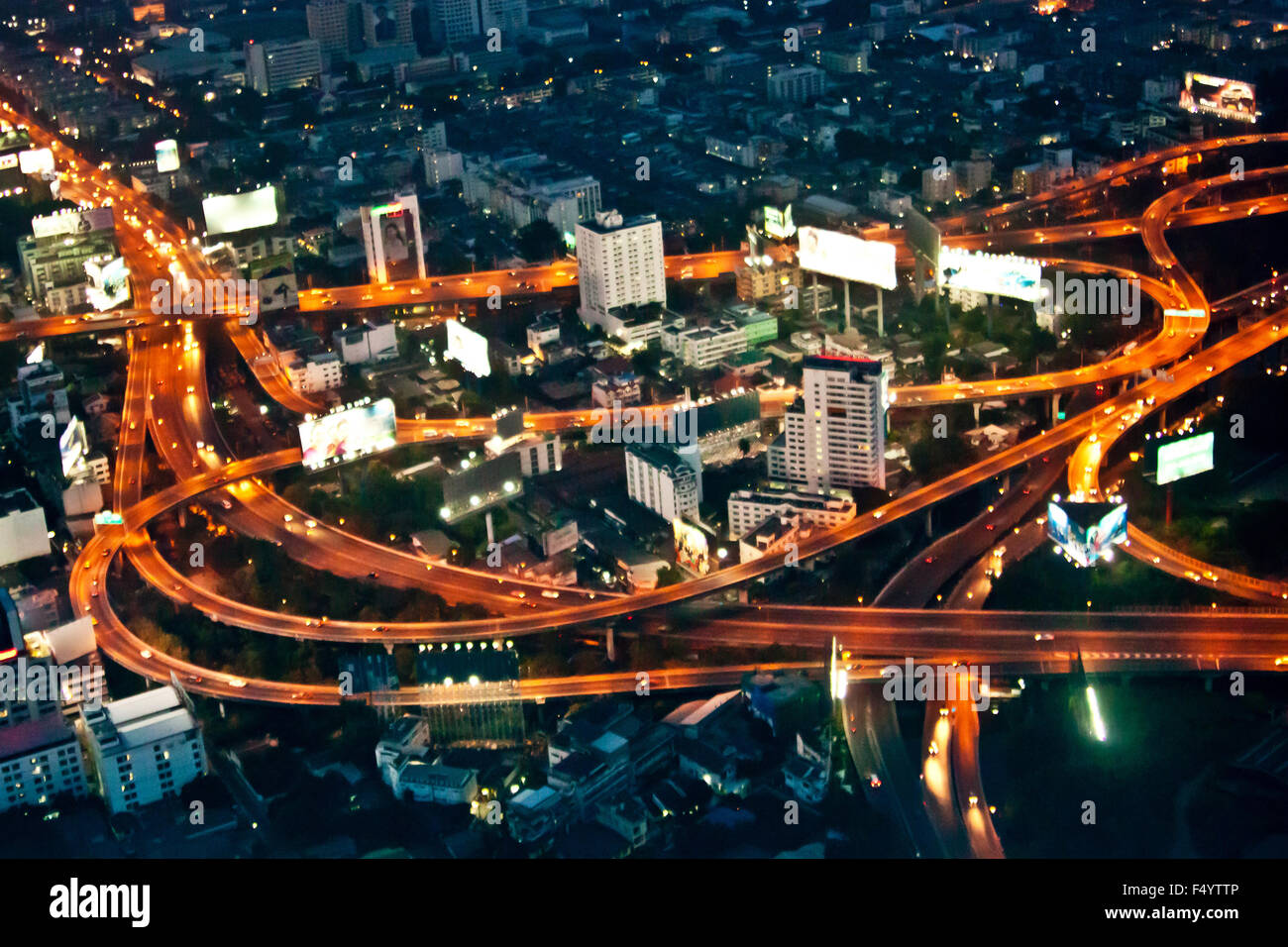 Bangkok Aerial View in the night Stock Photo - Alamy