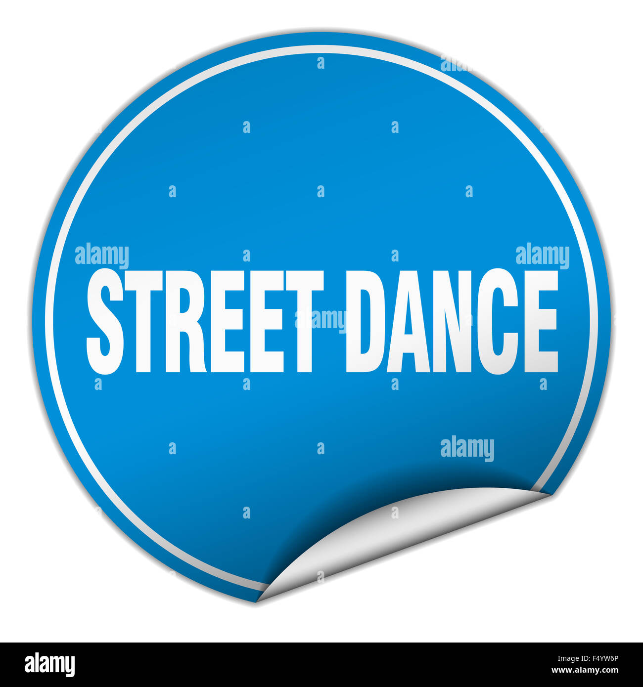 street dance round blue sticker isolated on white Stock Photo - Alamy