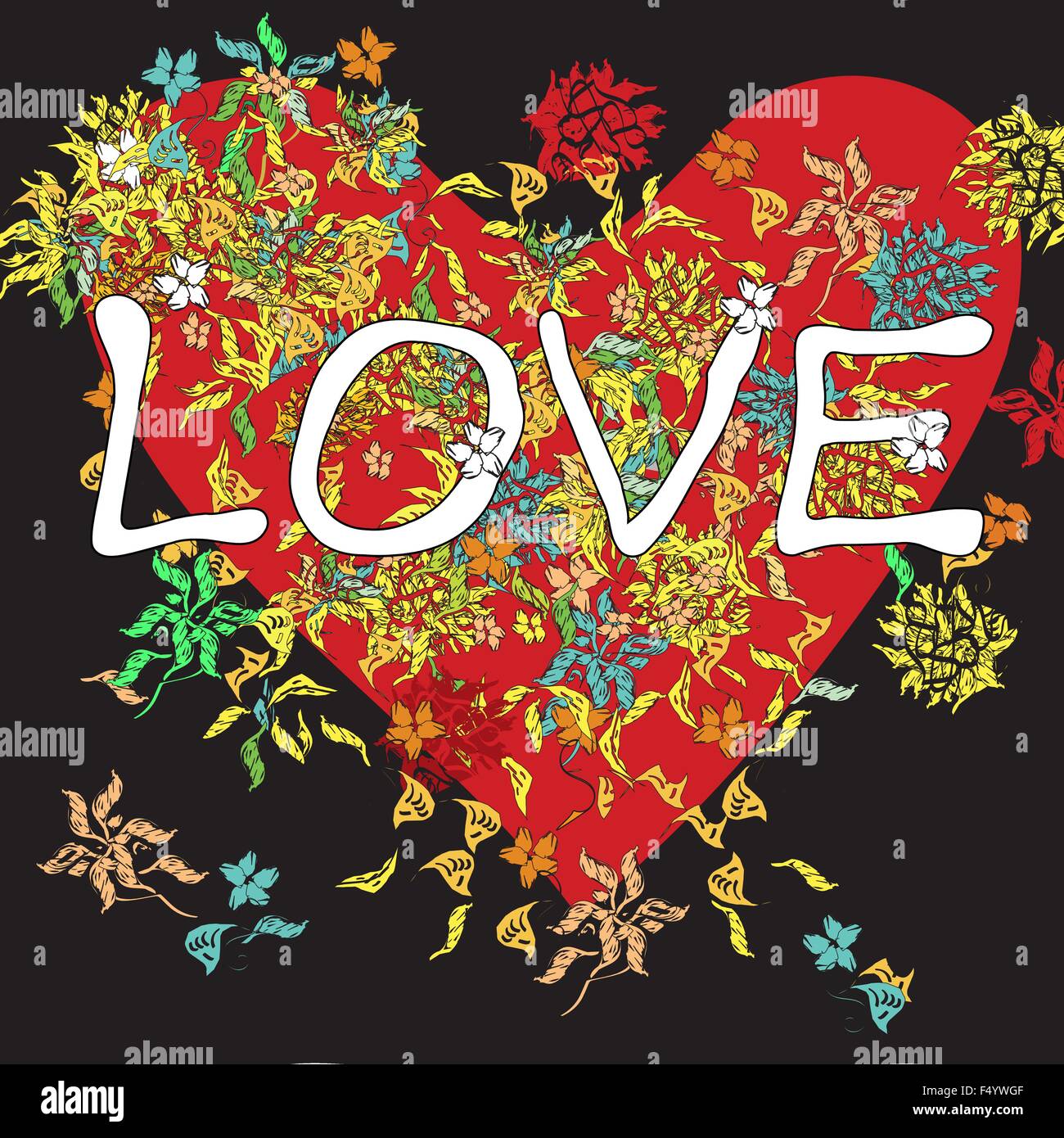 Love Background On Black Stock Vector Image & Art - Alamy