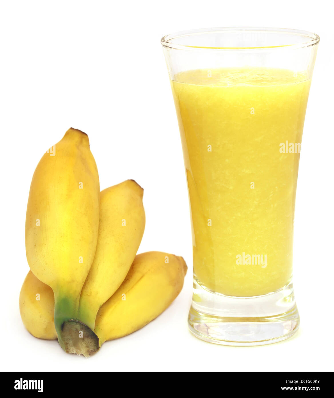 Banana juice with fresh fruits over white background Stock Photo Alamy