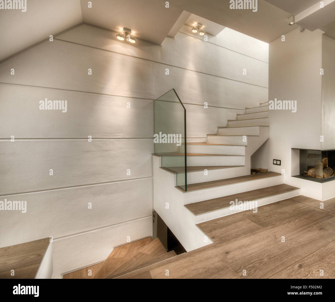 House interior stairs lounge hi-res stock photography and images - Alamy
