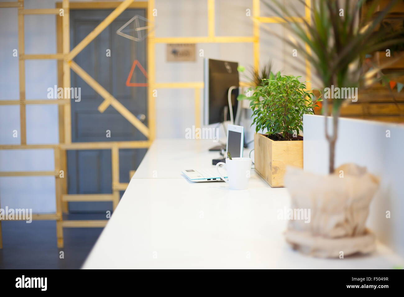Modern workplace. Laptop in office Stock Photo