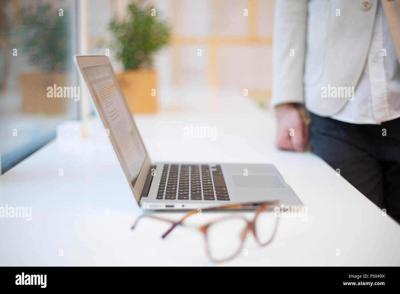 Modern workplace. Laptop in office Stock Photo