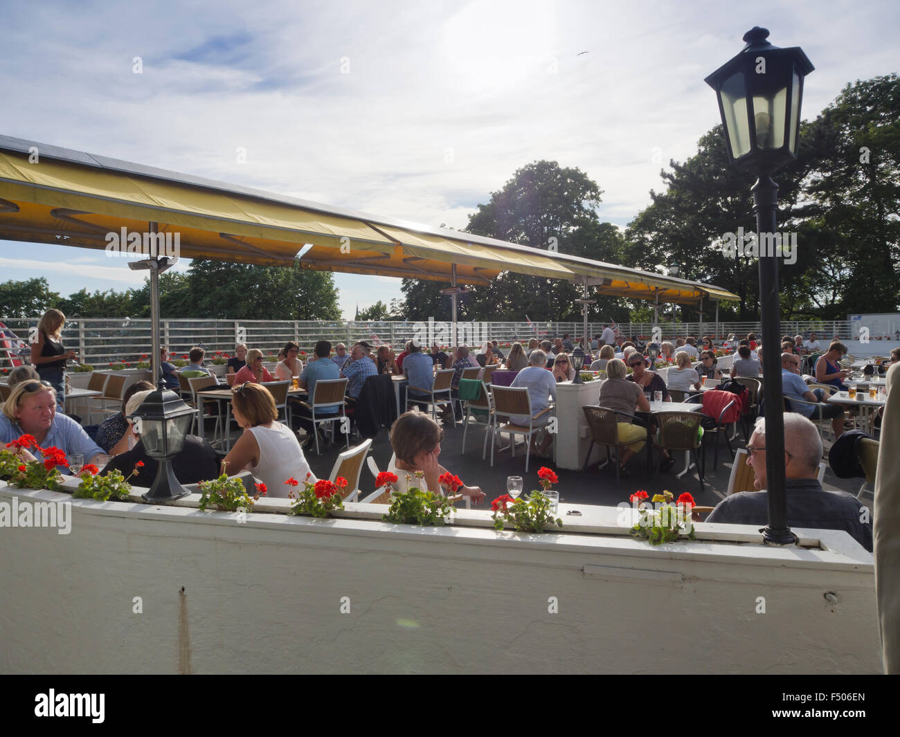 St. Hanshaugen hilltop with popular outdoors restaurant in the summer, in central Oslo Norway Stock Photo