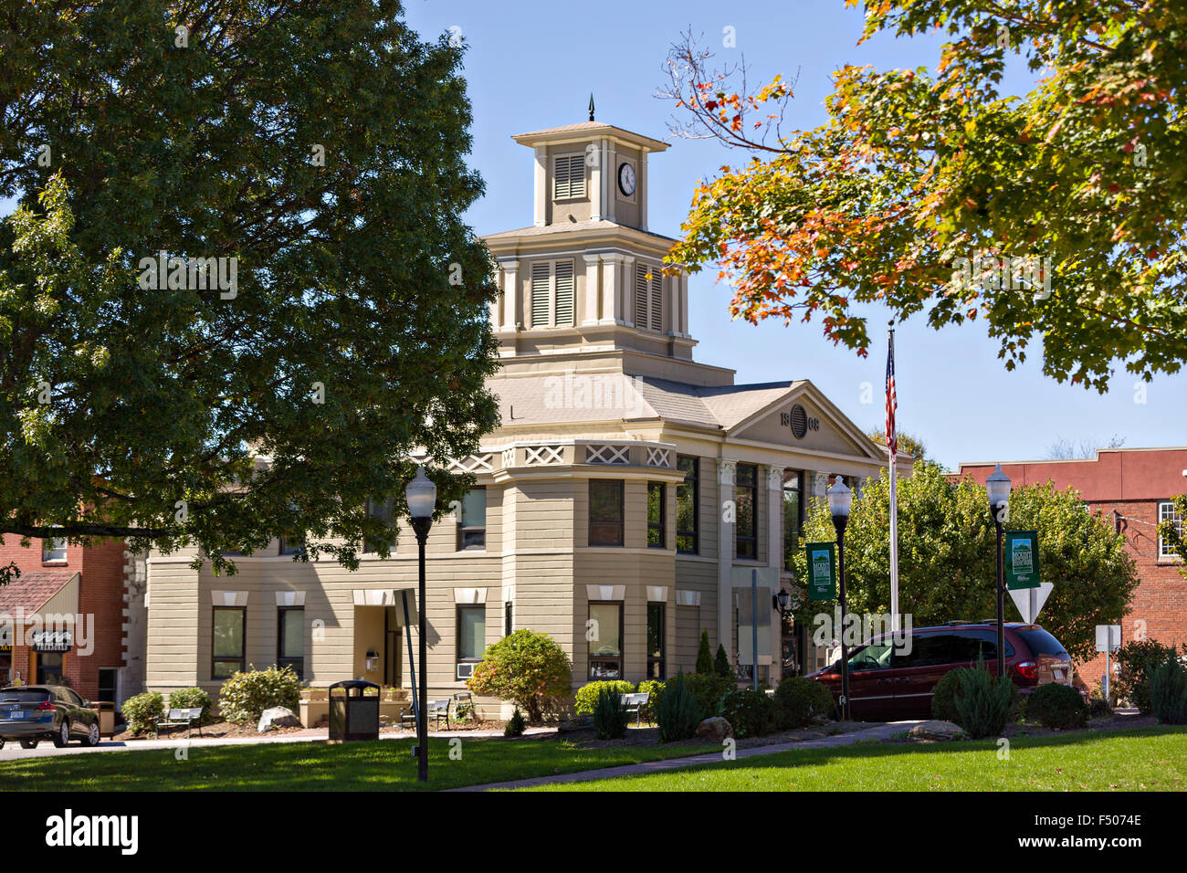 Town Hall of tiny village of Burnsville, North Carolina. Burnsville is