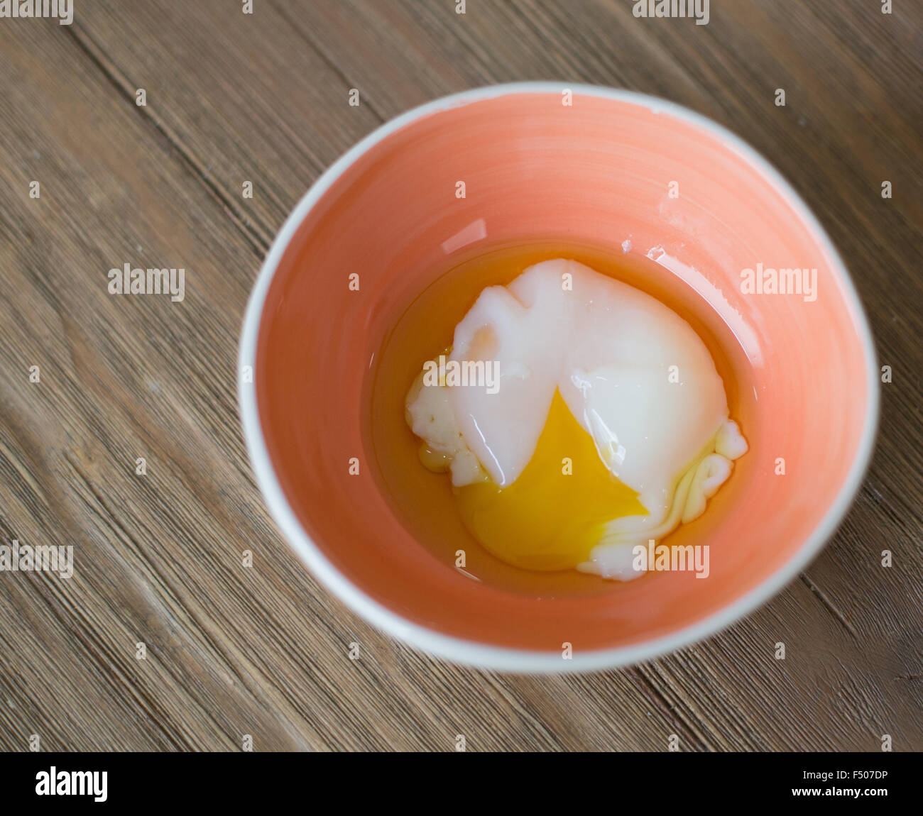 Sous vide soft boiled egg Stock Photo