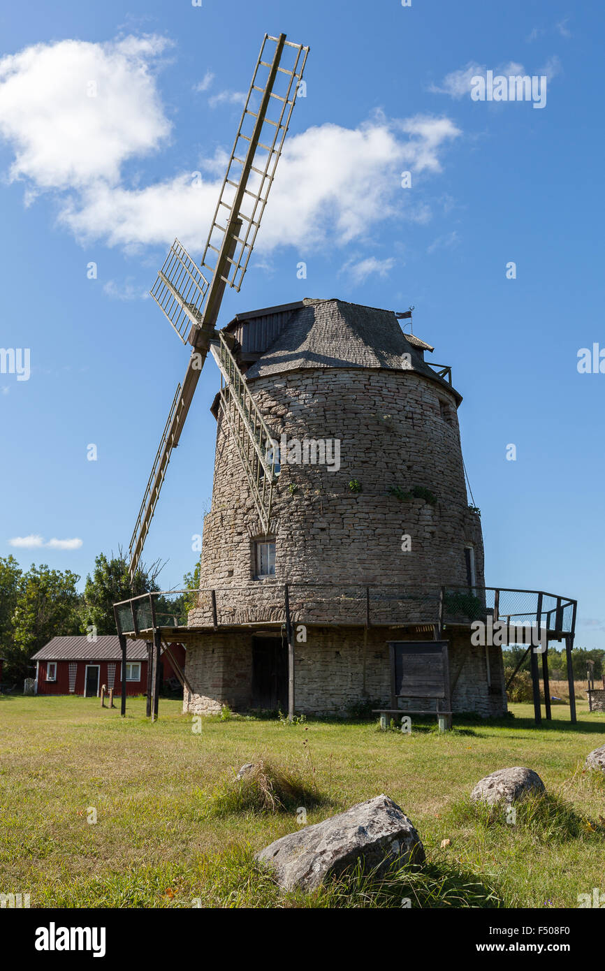 Swedish Traditional Windmills Stock Photo Alamy