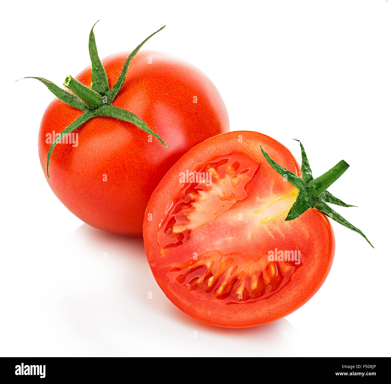 Fresh red tomatoes isolated on white background Stock Photo - Alamy