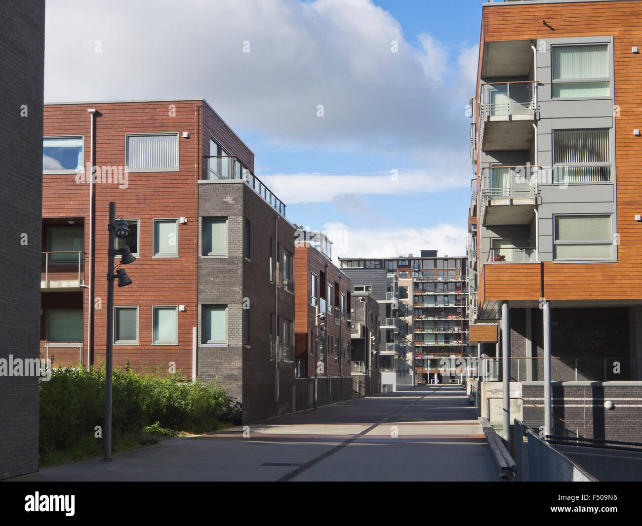 Jattavagen, Stavanger Norway, former industrial area now converted to modern living on the fjord Stock Photo