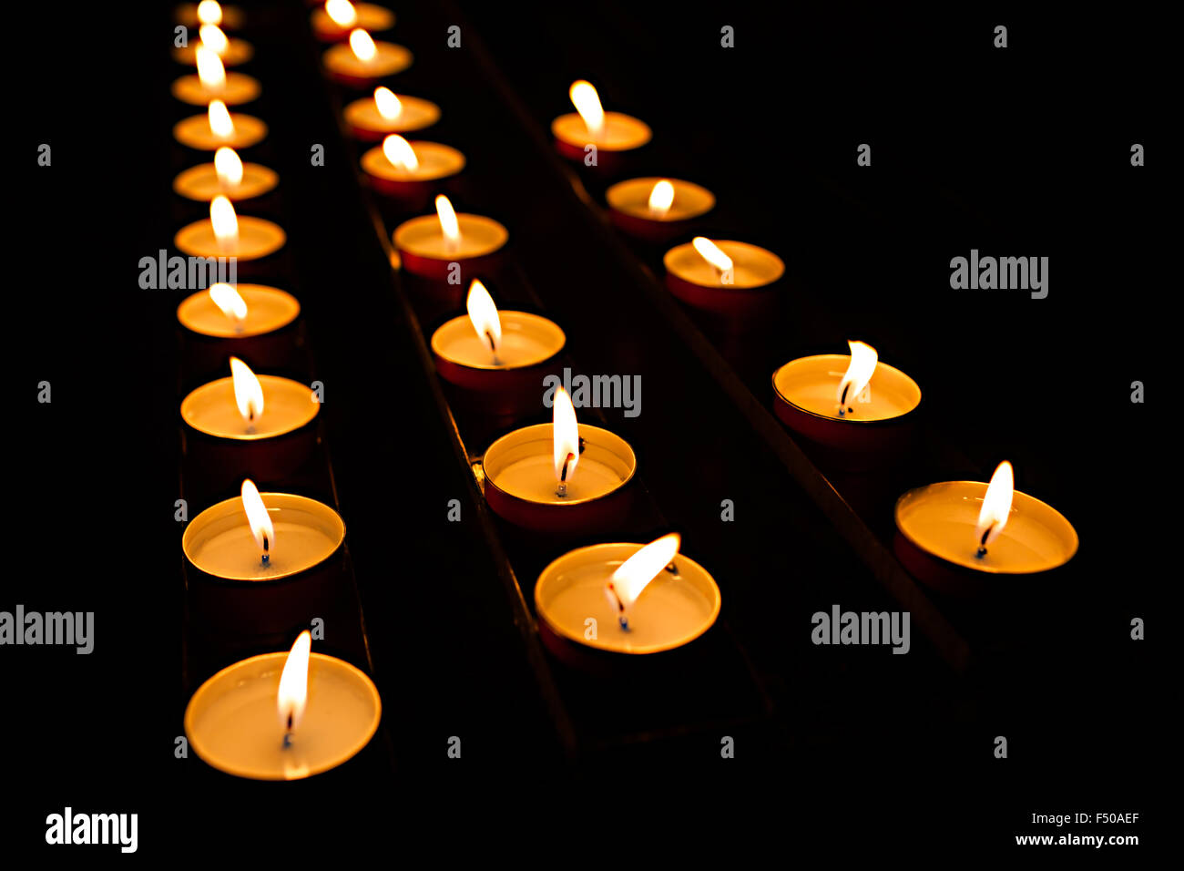 Burning Tea Lights Stock Photo Alamy