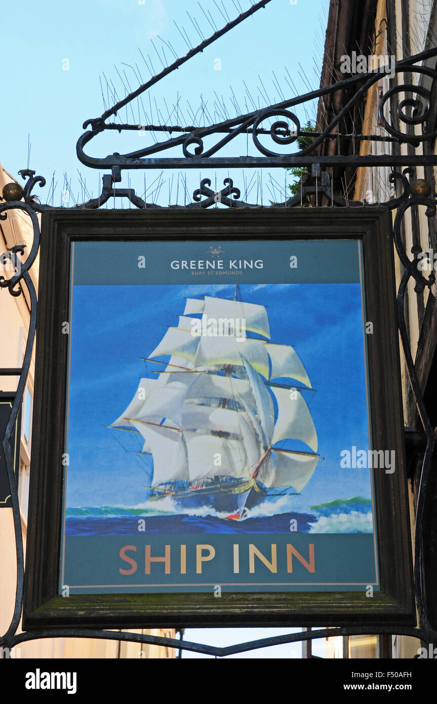 Sign for the Ship Inn Exeter. Stock Photo