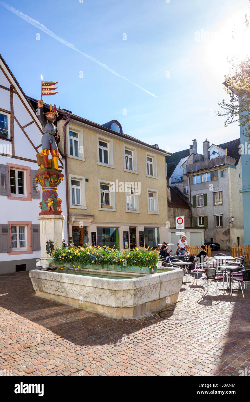 Medieval Old Town, Rheinfelden, Canton Aargau, Switzerland Stock Photo