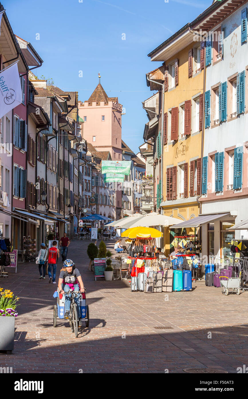 Medieval Old Town, Rheinfelden, Canton Aargau, Switzerland Stock Photo