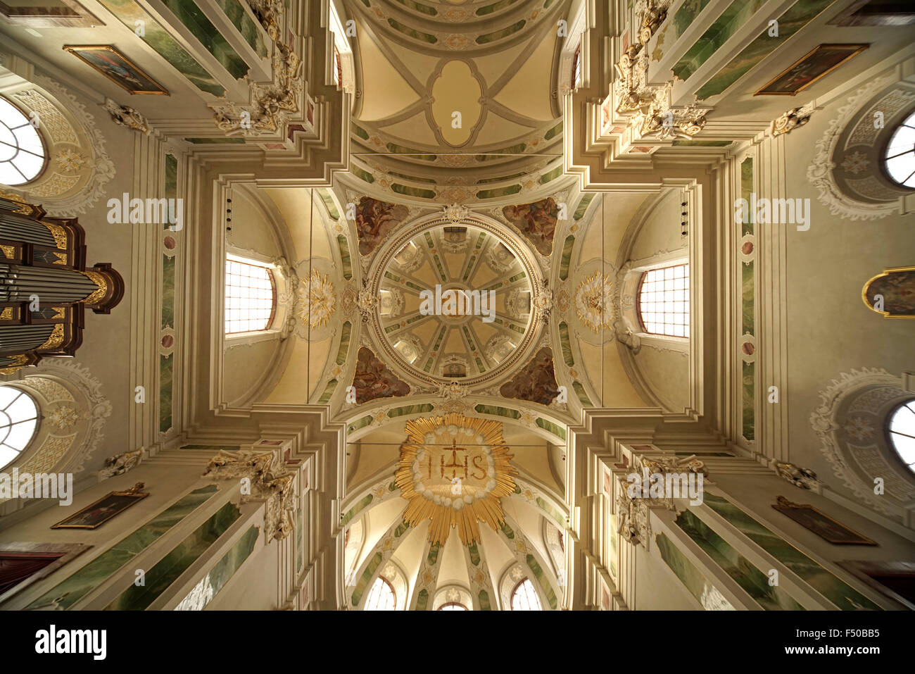 Ceiling of the Jesuit Church in Mannheim, Baden-Württemberg, Germany, Europe Stock Photo