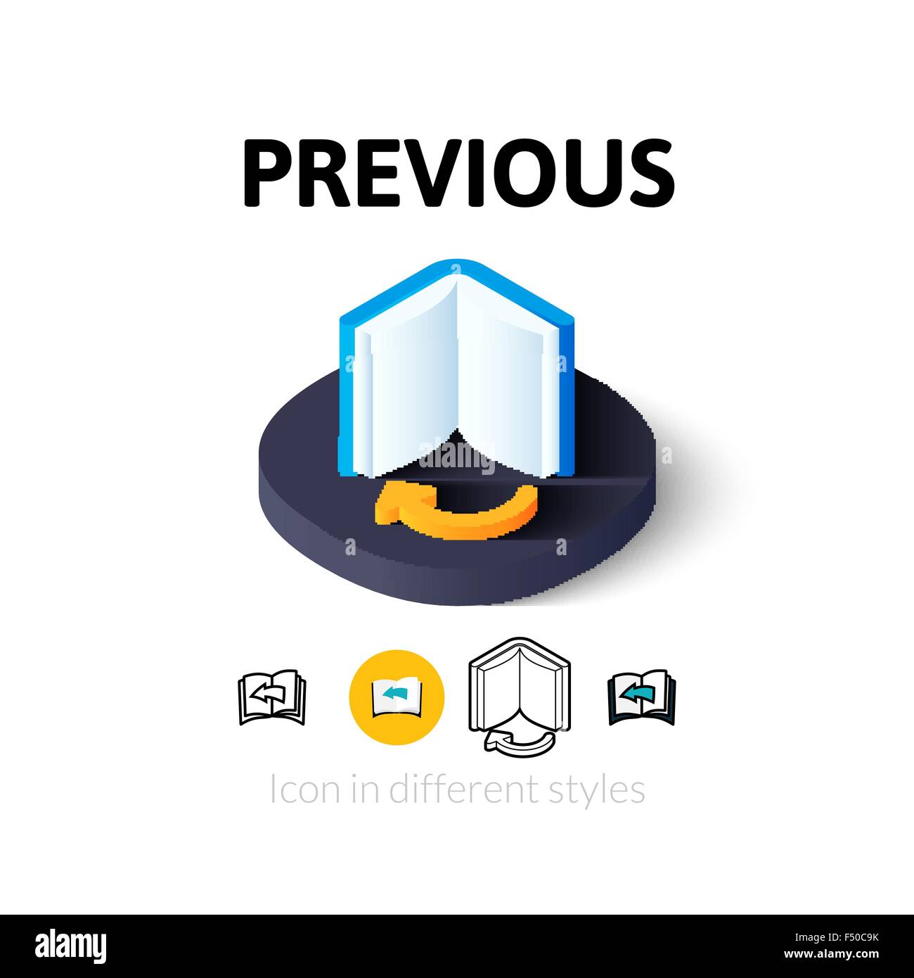 Previous icon in different style Stock Vector Image & Art - Alamy