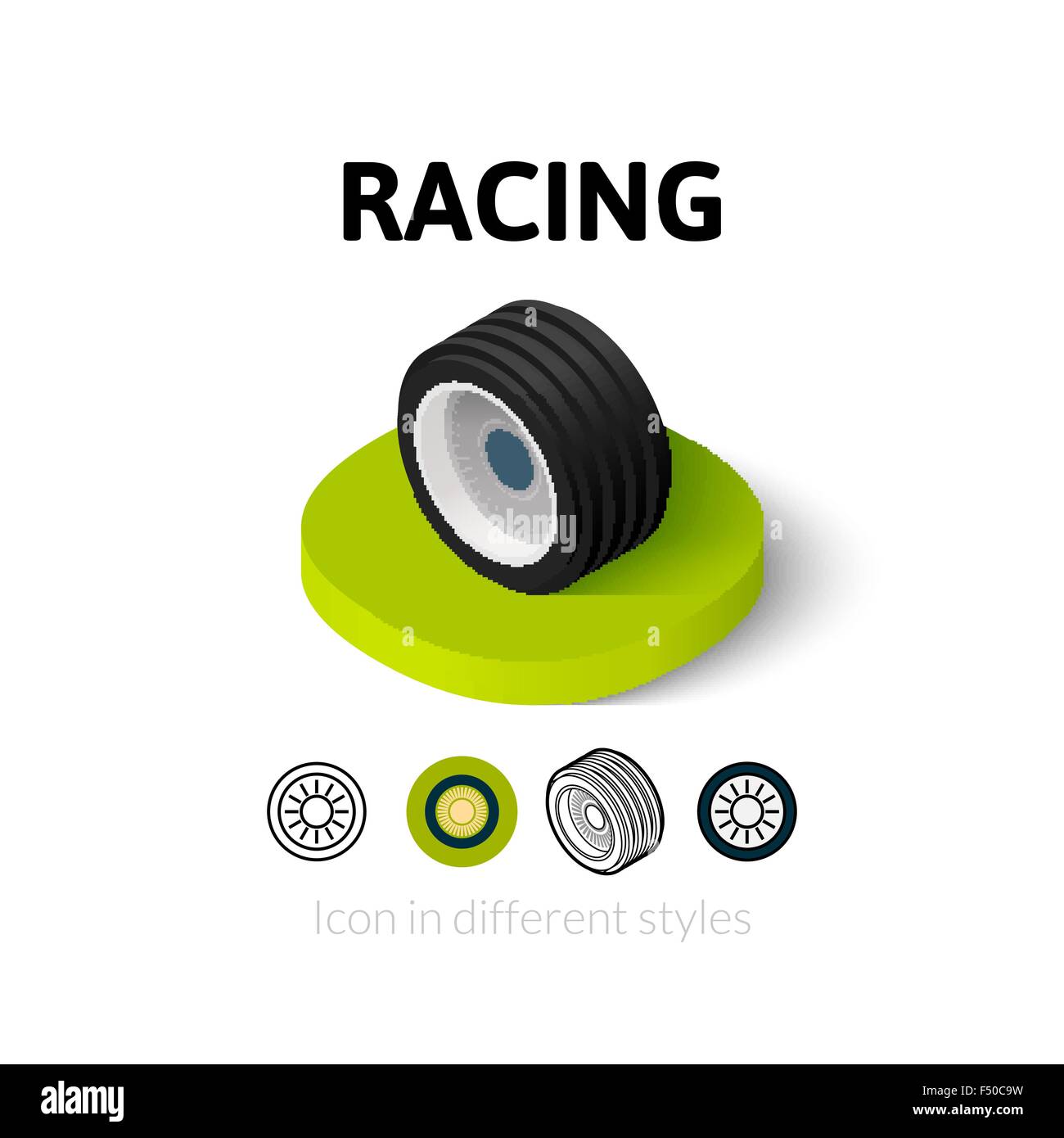 Racing icon in different style Stock Vector