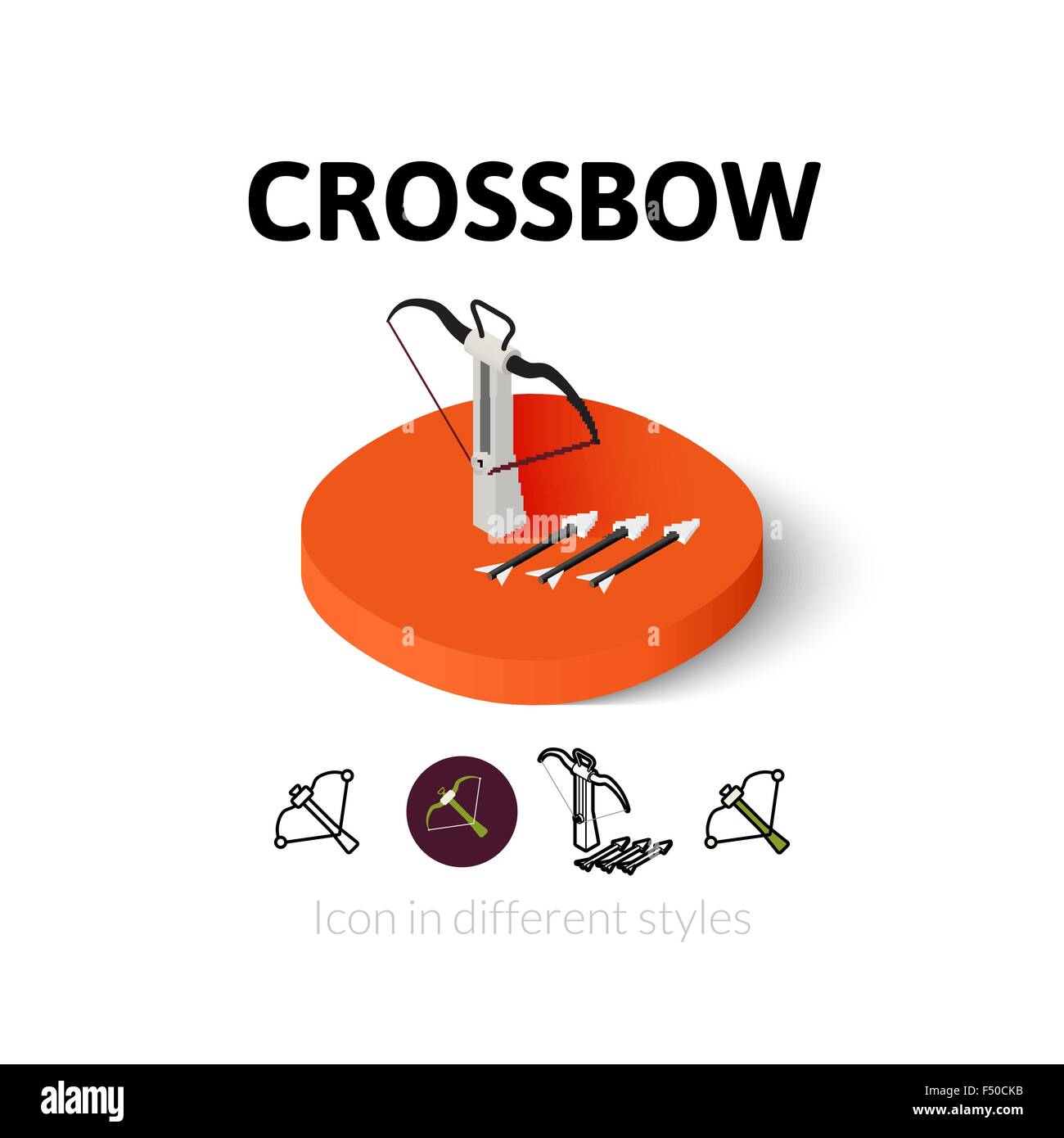 Crossbow icon in different style Stock Vector