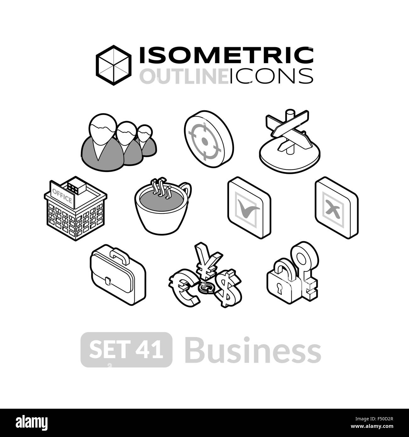 Isometric outline icons set 41 Stock Vector Image & Art - Alamy