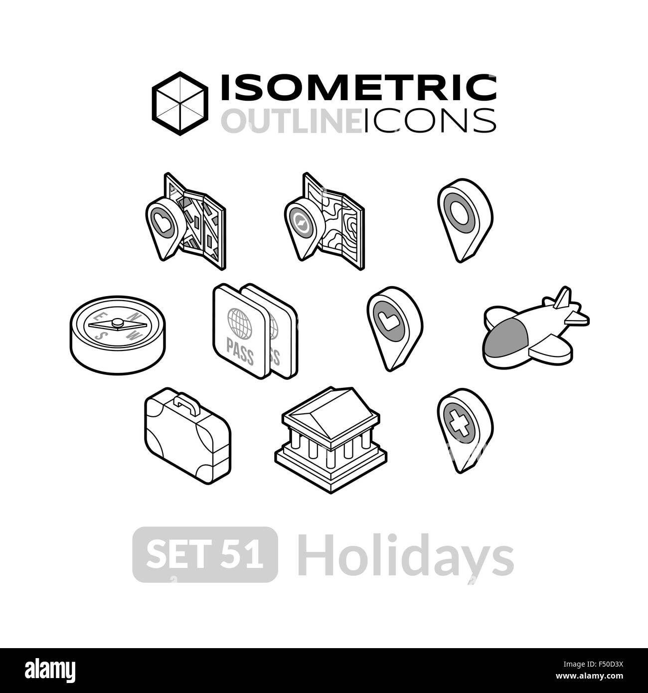 Isometric outline icons set 51 Stock Vector Image & Art - Alamy