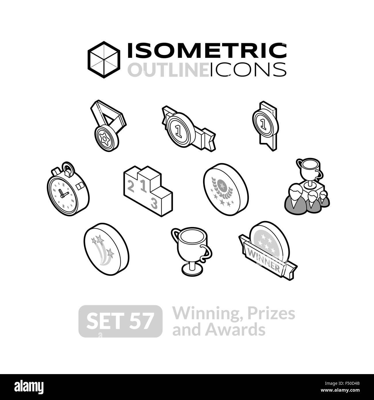 Isometric outline icons set 57 Stock Vector Image & Art - Alamy