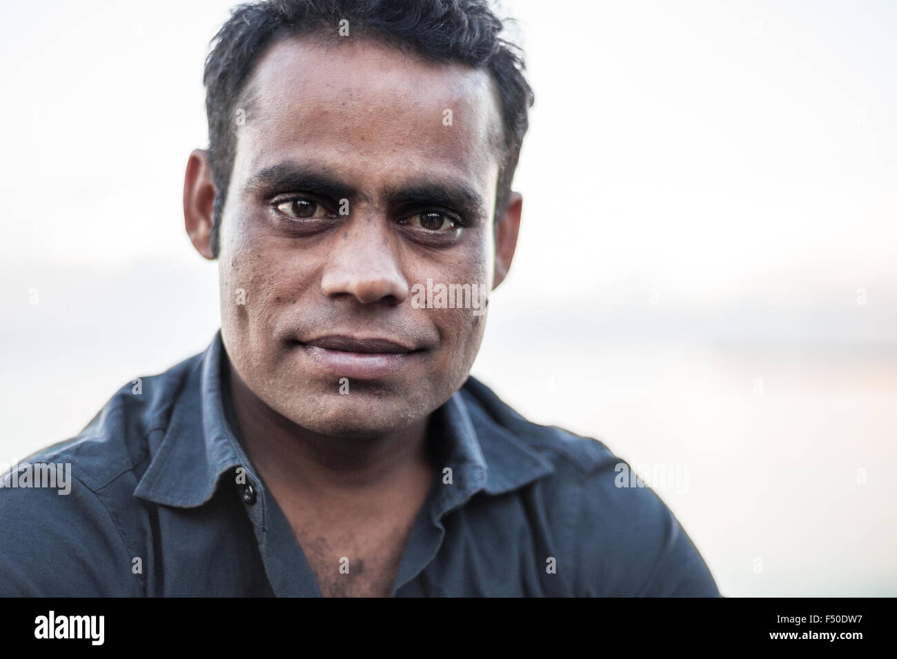 Immigrants from Bangladesh in Kos, Greece on the 24 of October 2015. He passed Aegean sea two days before. Stock Photo