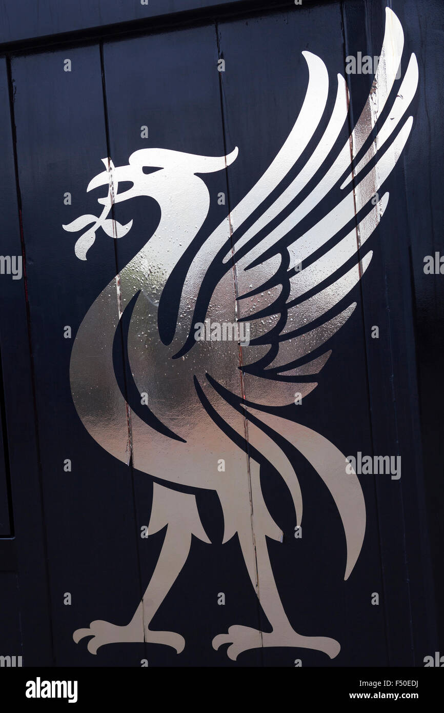 'Liver Bird' at Anfield Stadium, Liverpool Football Club, UK Stock Photo