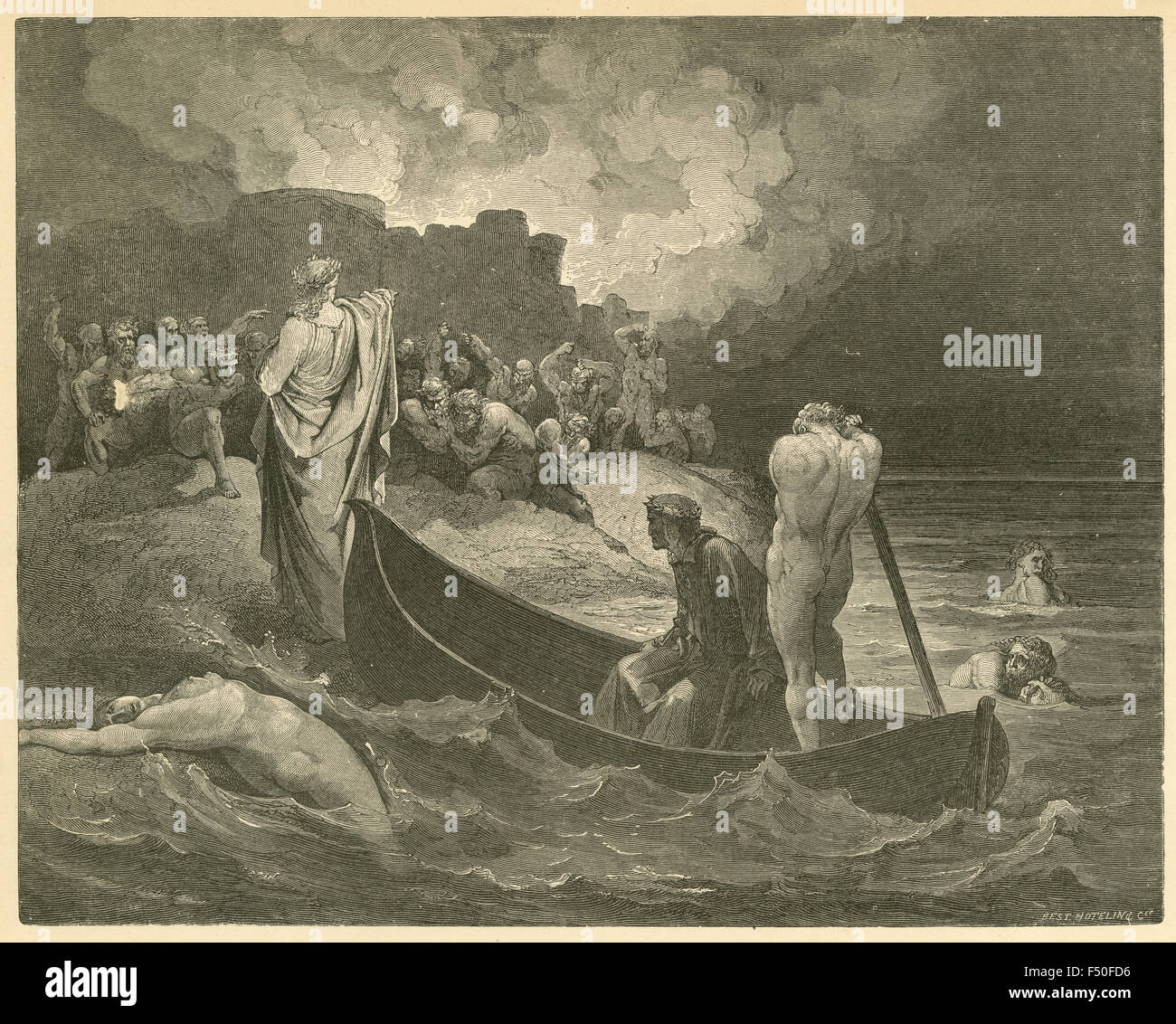 Inferno Canto 3 Charon lines 76-78 - Gustav Dore - PICRYL - Public