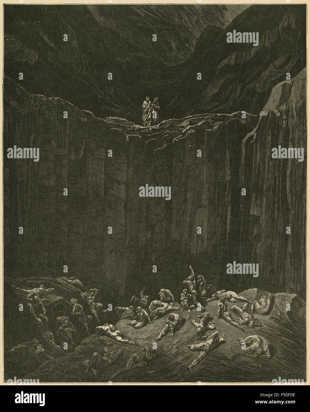 Antique circa 1890 engraving, Dante's Inferno by Gustave Dore, Canto ...