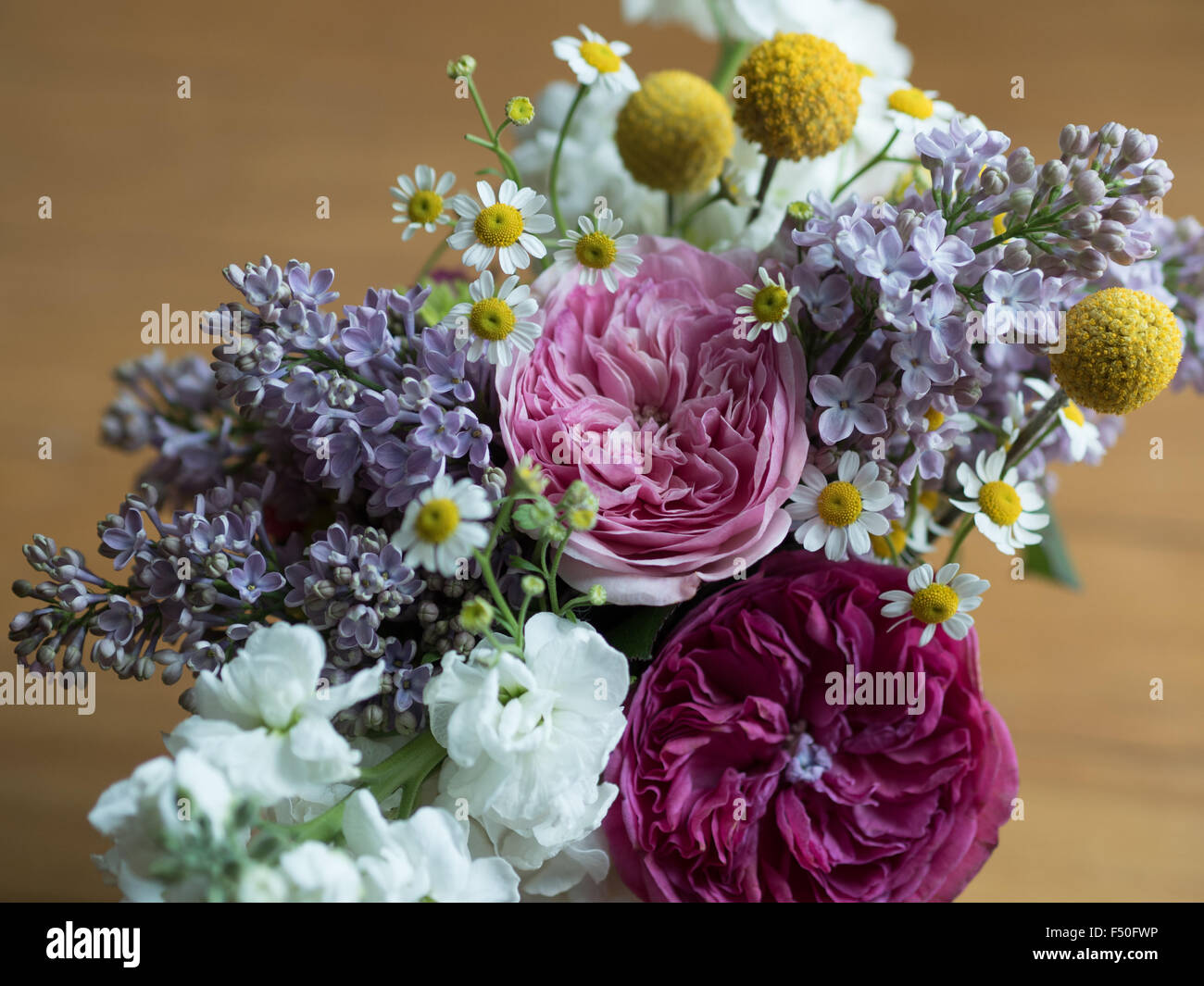 A beautiful, floral bouquet centerpiece for a wedding Stock Photo