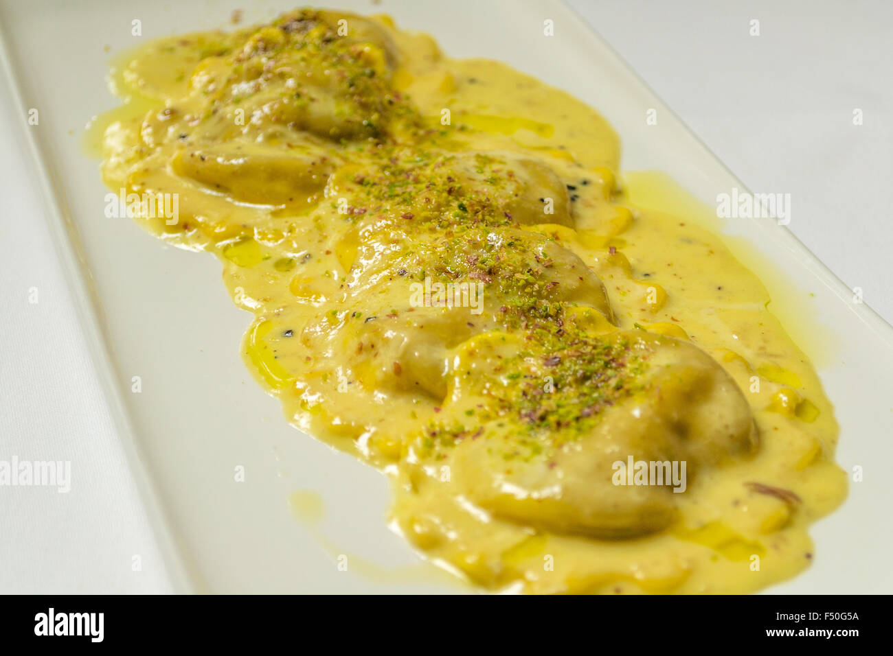 Italian ravioli with cheese Stock Photo