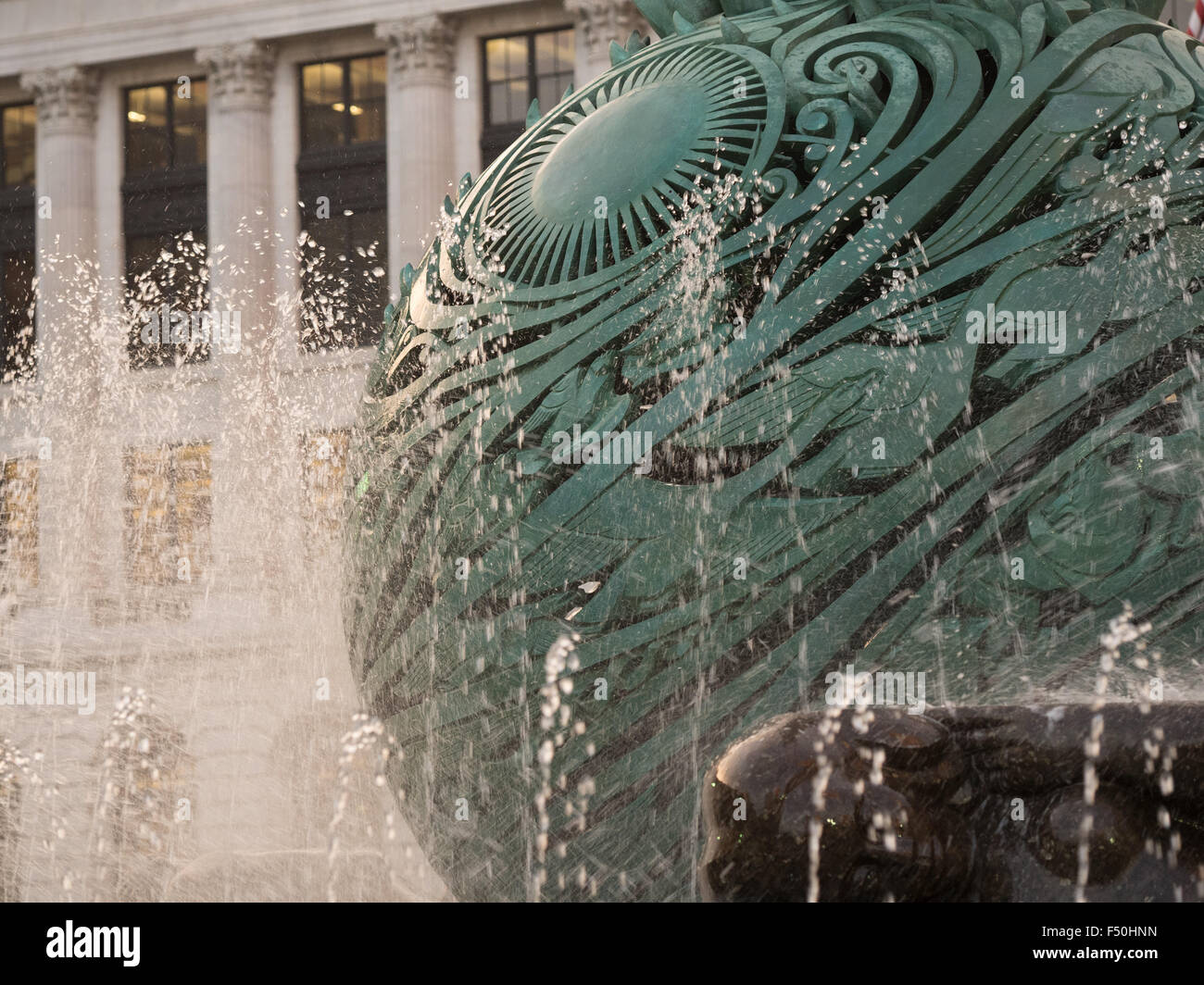 The base of the Fountain of Eternal Life in Cleveland, Ohio Stock Photo