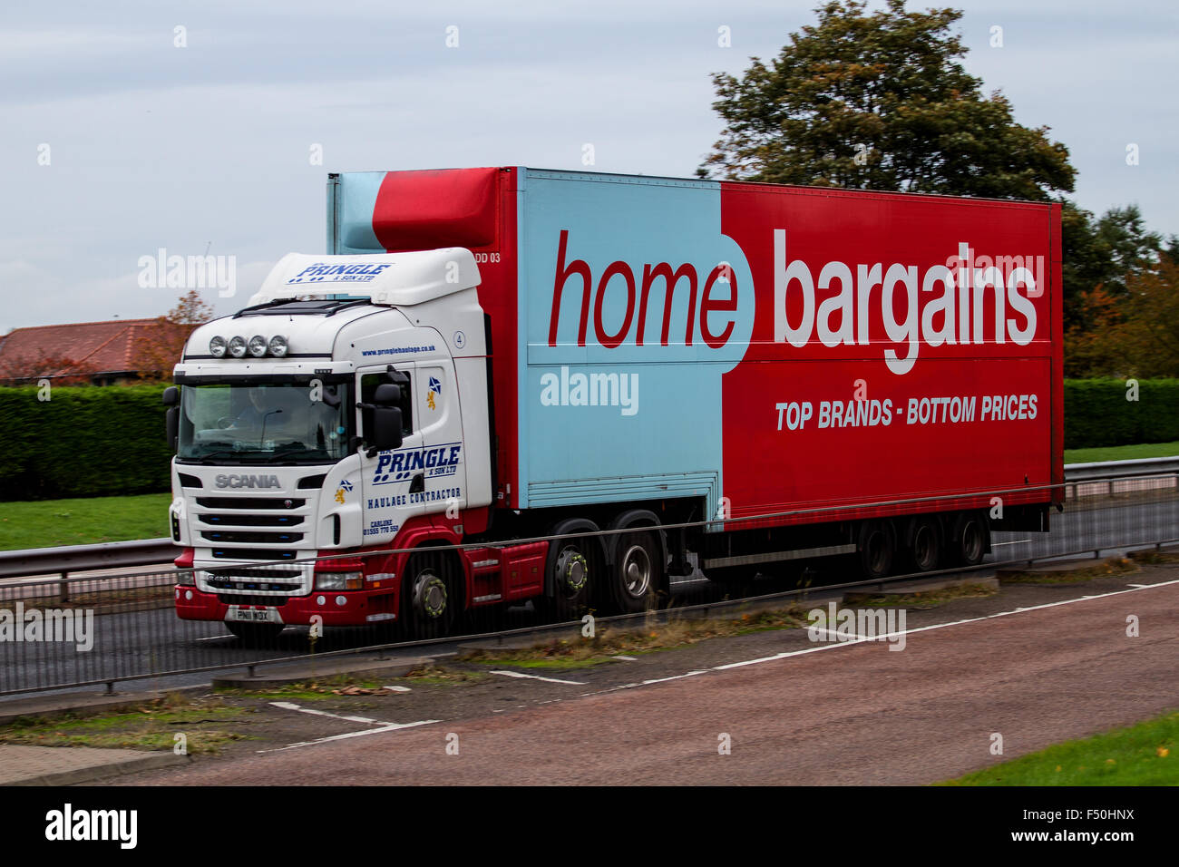 Home Bargains articulated lorry travelling along the Kingsway West Dual